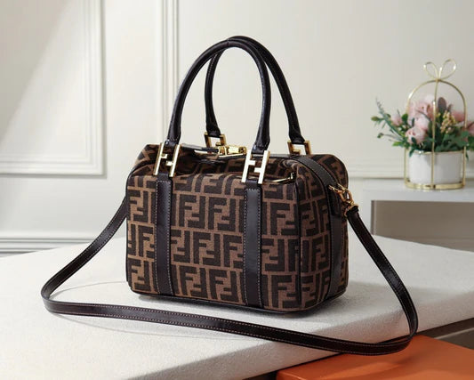 Fendi Inspired Boston Bag – FF Monogram