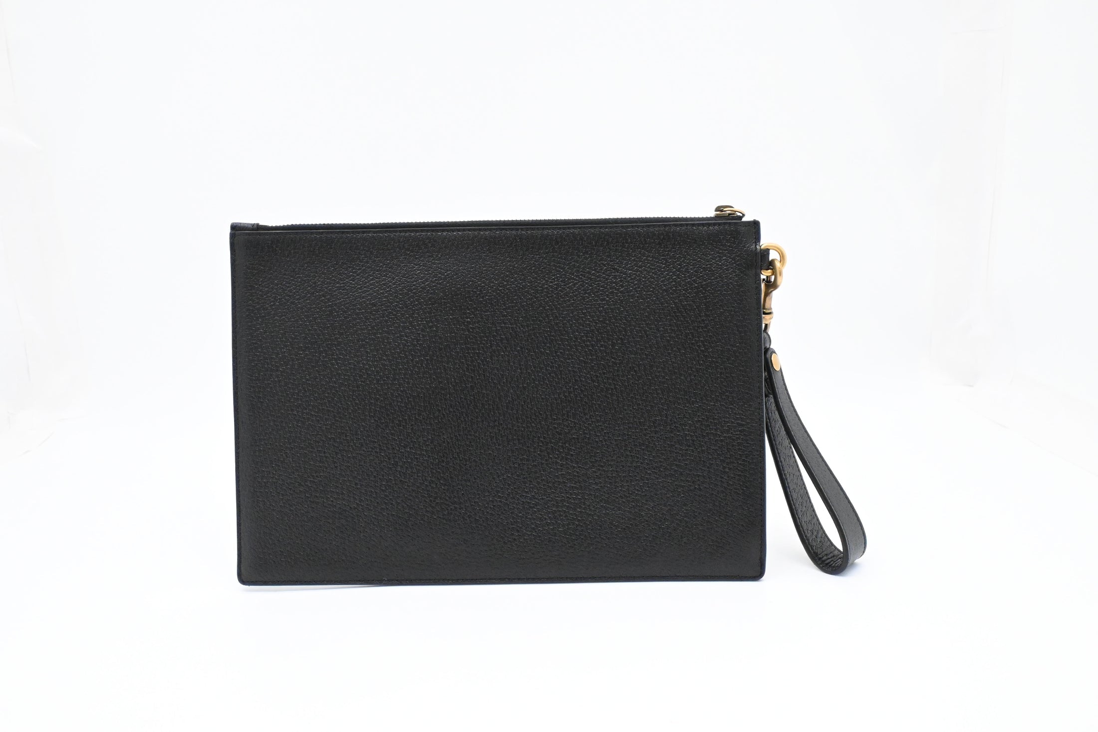 Gucci Bee Clutch in Black Leather