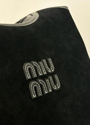 Miu Miu Suede Logo Tote Bag