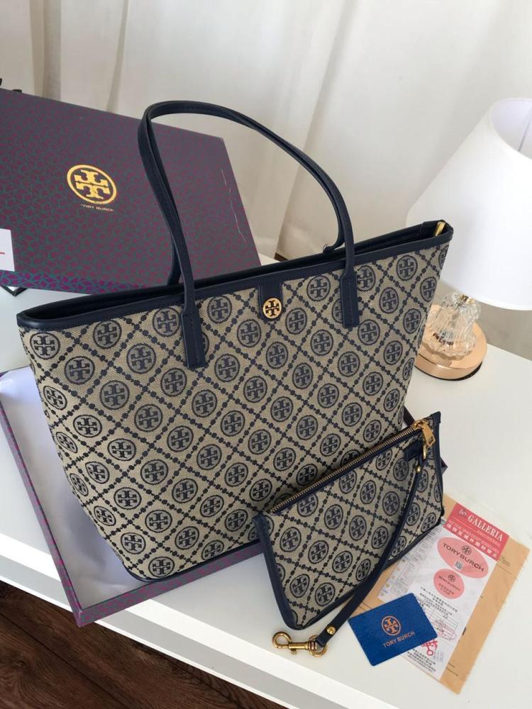 Tory Burch T Monogram Zip Tote