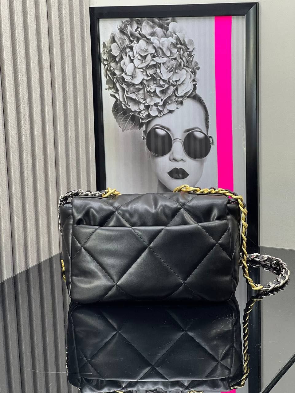 Chanel 19 Bag Small Black Lambskin Leather Crossbody Bag