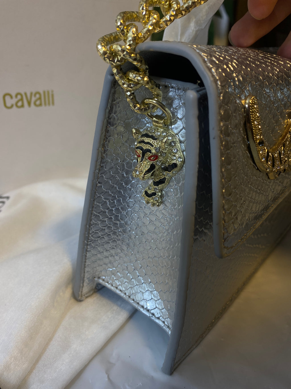Roberto Cavalli Snake-Texture Bag