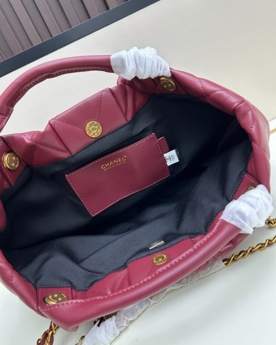 Chanel Quilted Bow Top Handle Bag with Chain Strap