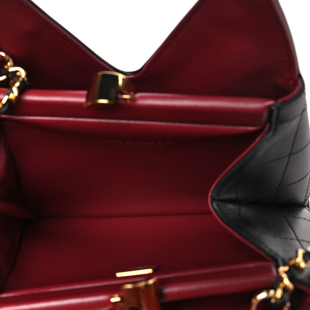 Chanel Small Quilted Hobo Bag with Cutout Handle