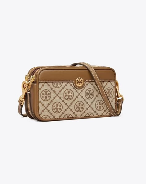 TORY BURCH T MONOGRAM JACQUARD DOUBLE-ZIP MINI BAG