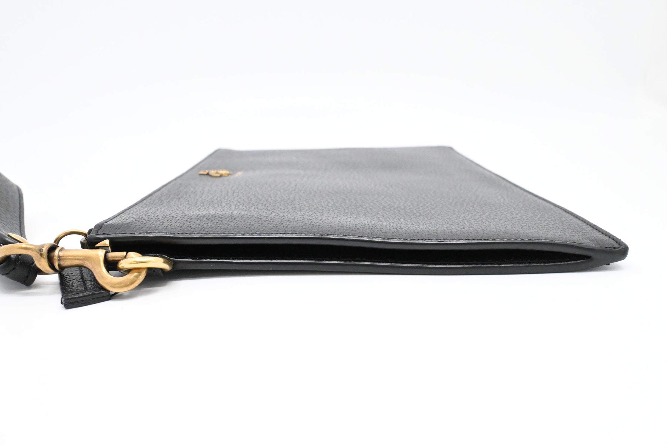 Gucci Bee Clutch in Black Leather