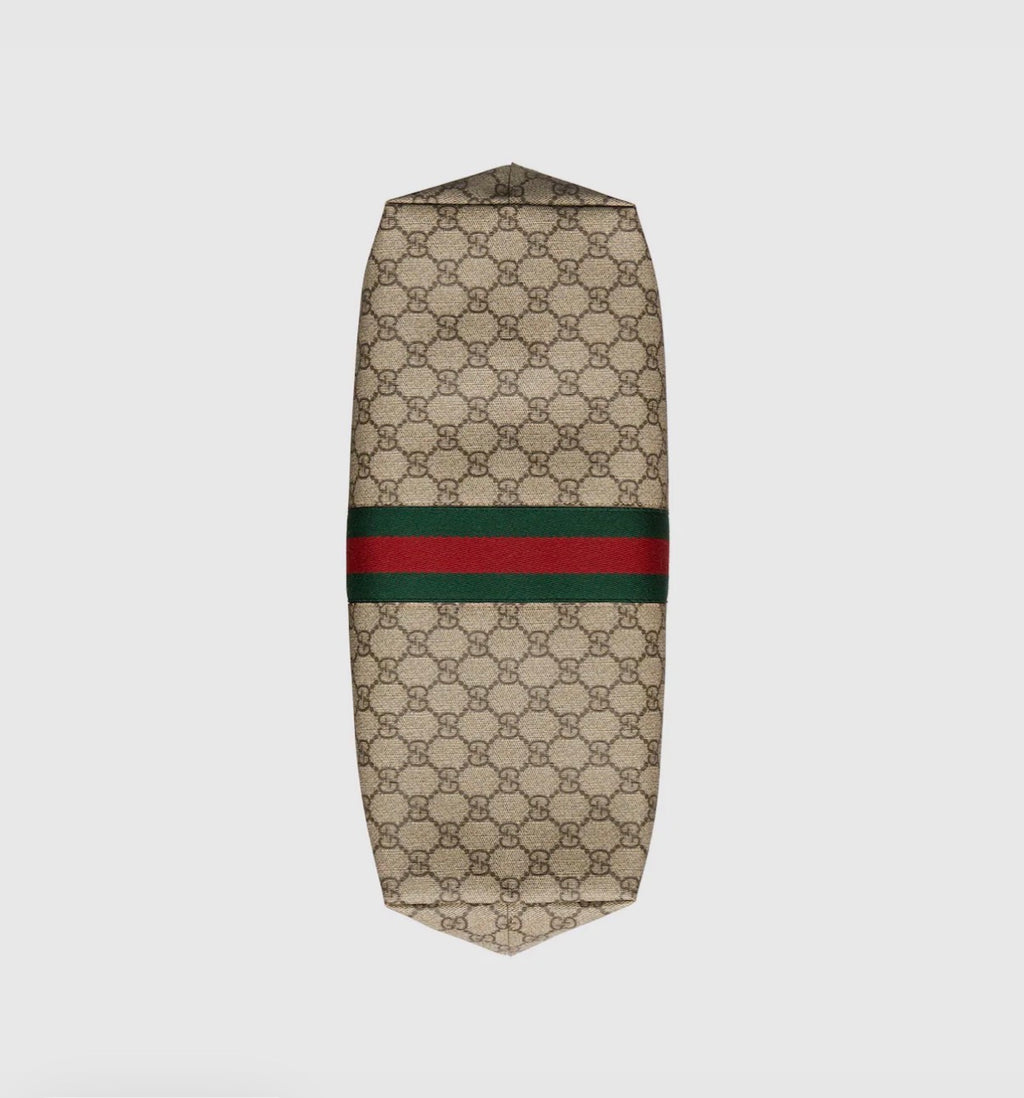 Ophidia medium leather-trimmed printed coated-canvas tote