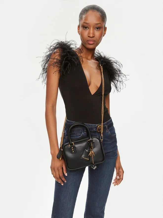 PINKO Leather Shoulder Bag Bowling