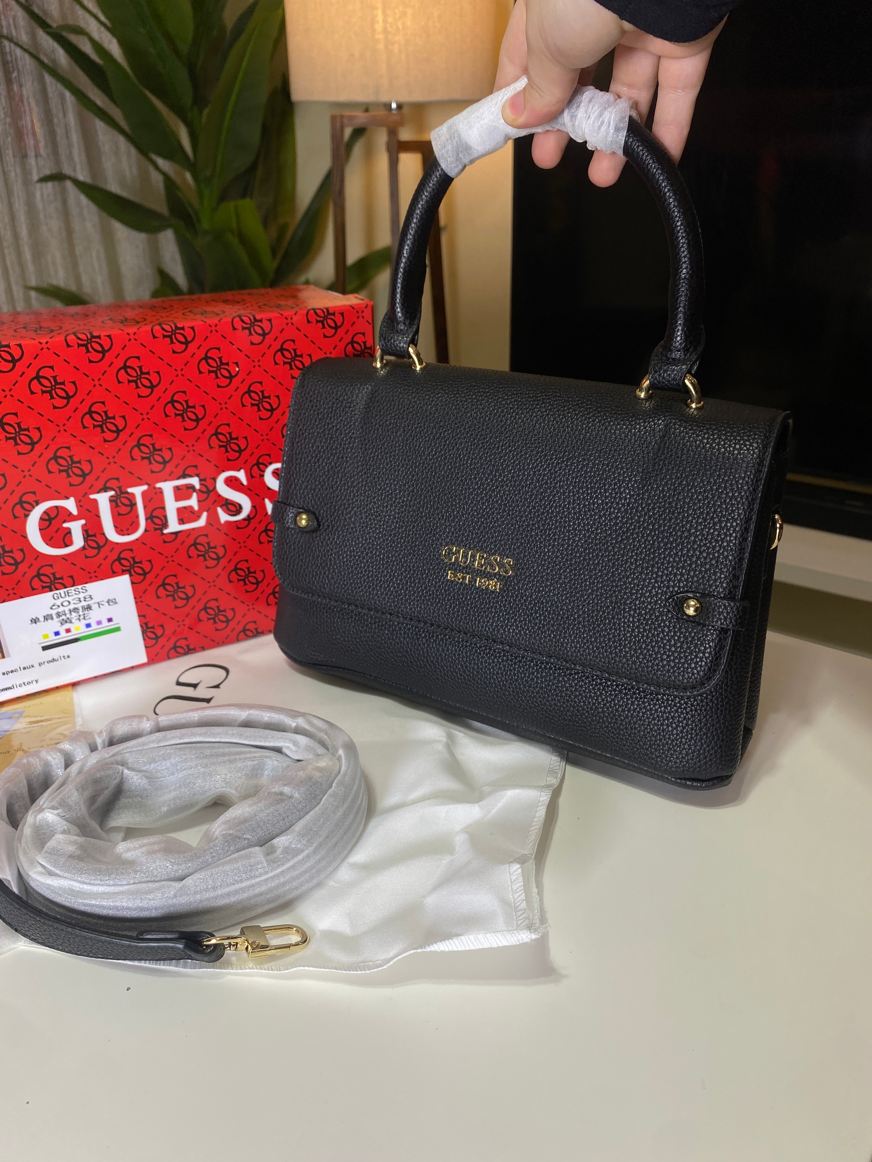 Guess Logo Print Satchel