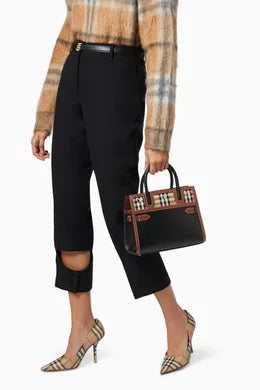 BURBERRY
Mini Title Bag in Vintage Check &amp; Leather