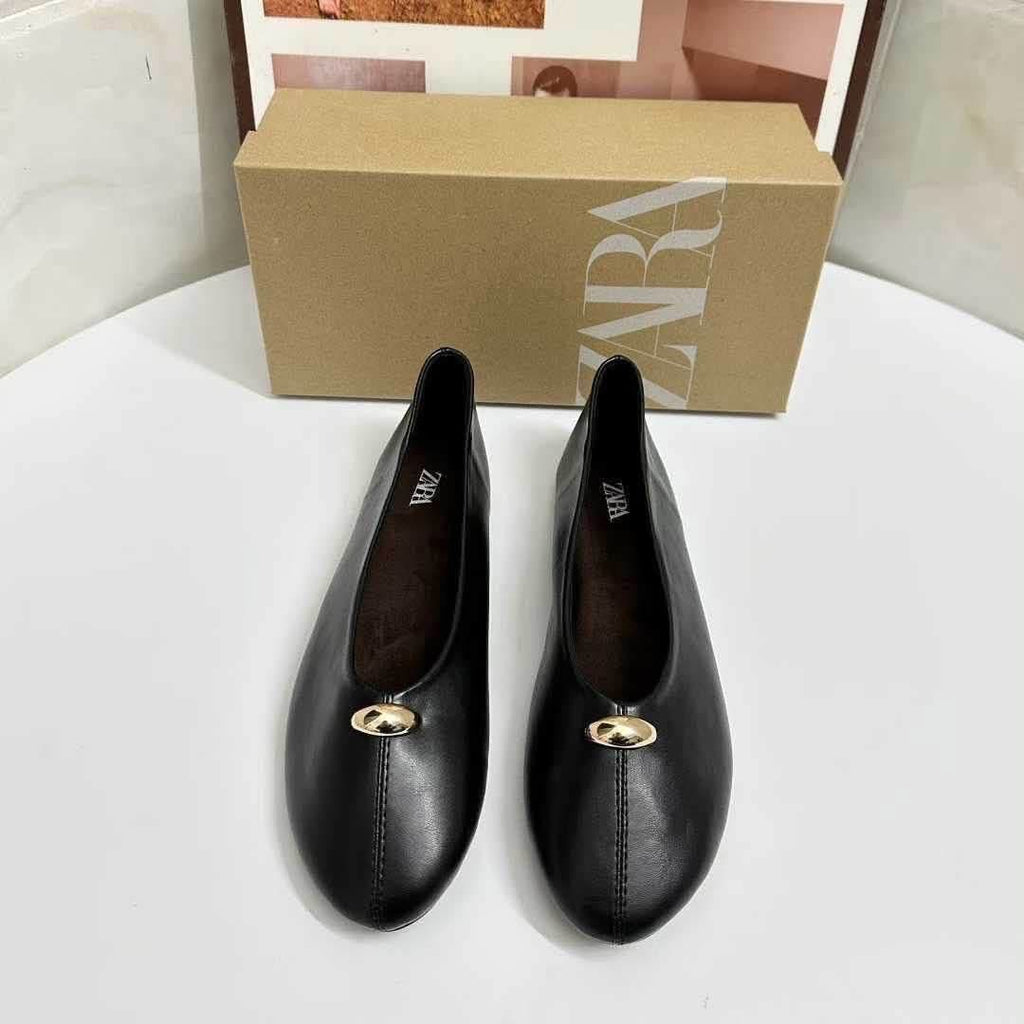 Zara Leather Ballet Flats