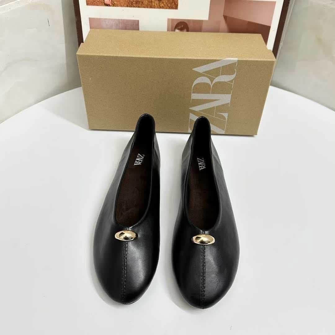 Zara Leather Ballet Flats