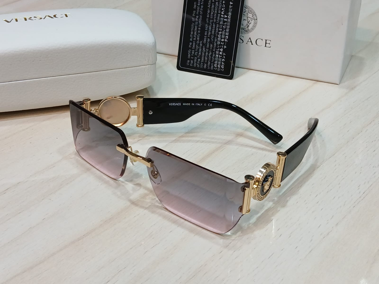 Versace Medusa Medallion Shield Sunglasses