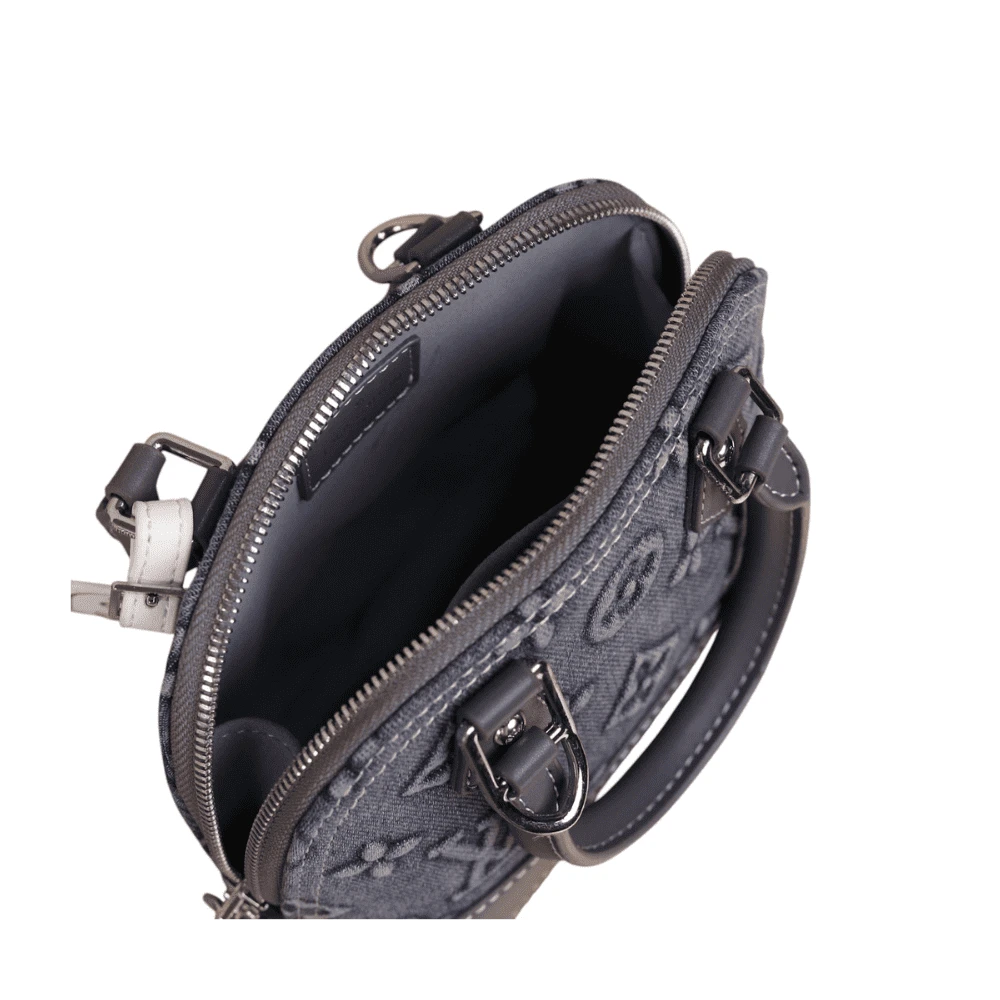 ‏Louis Vuitton Alma BB Denim Bag – Blue Monogram with Grey Leather trim