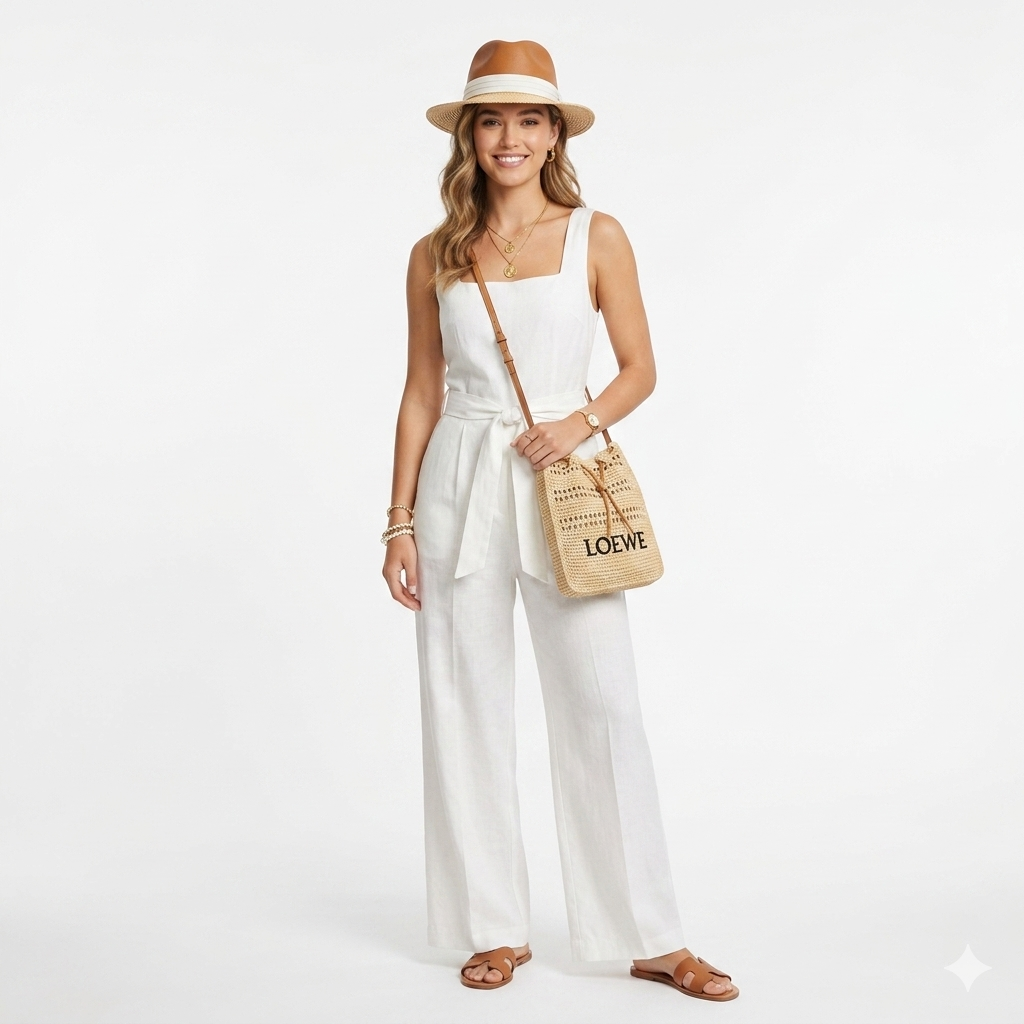 Loewe Raffia Drawstring Bag