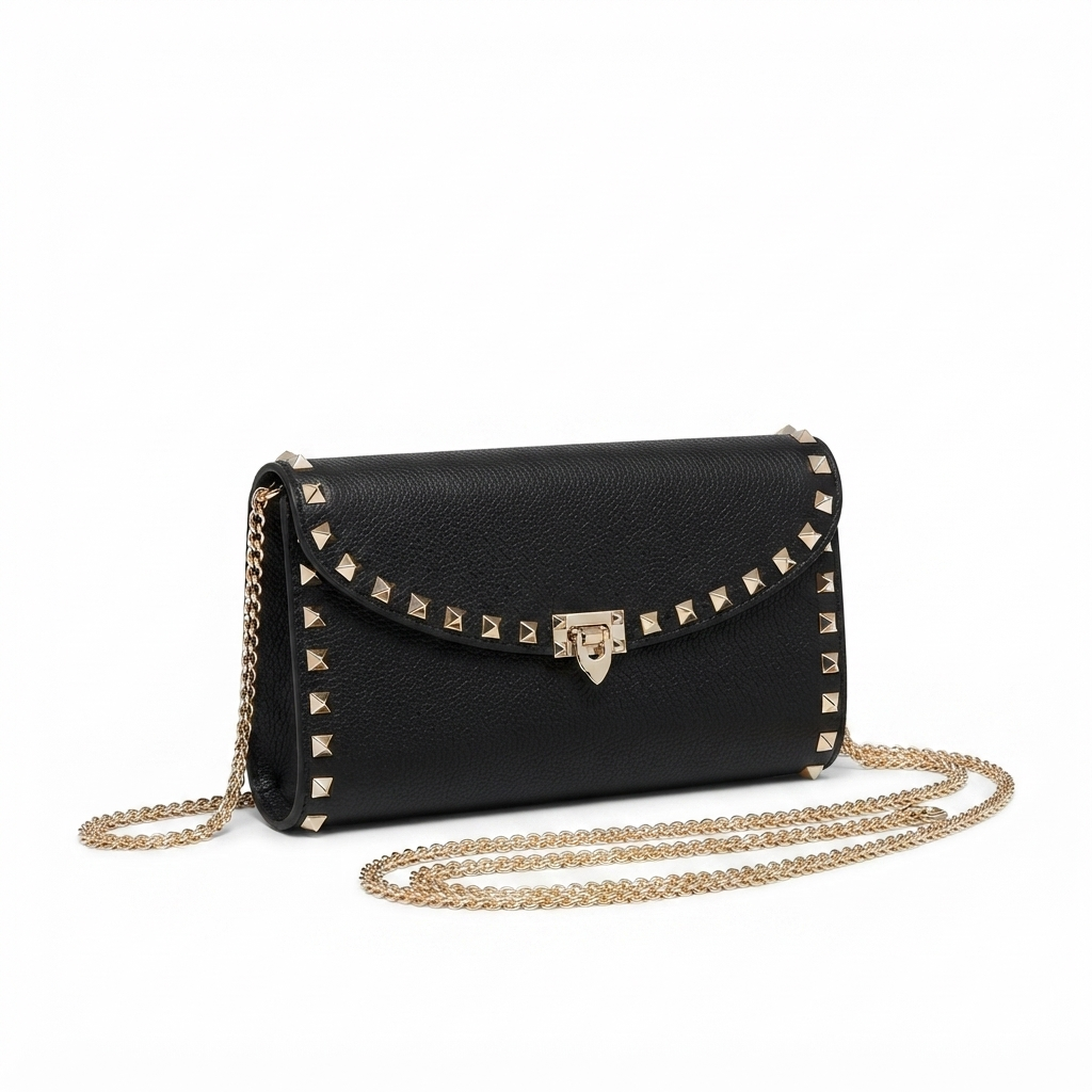 Valentino Garavani Rockstud Metallic Chain Clutch