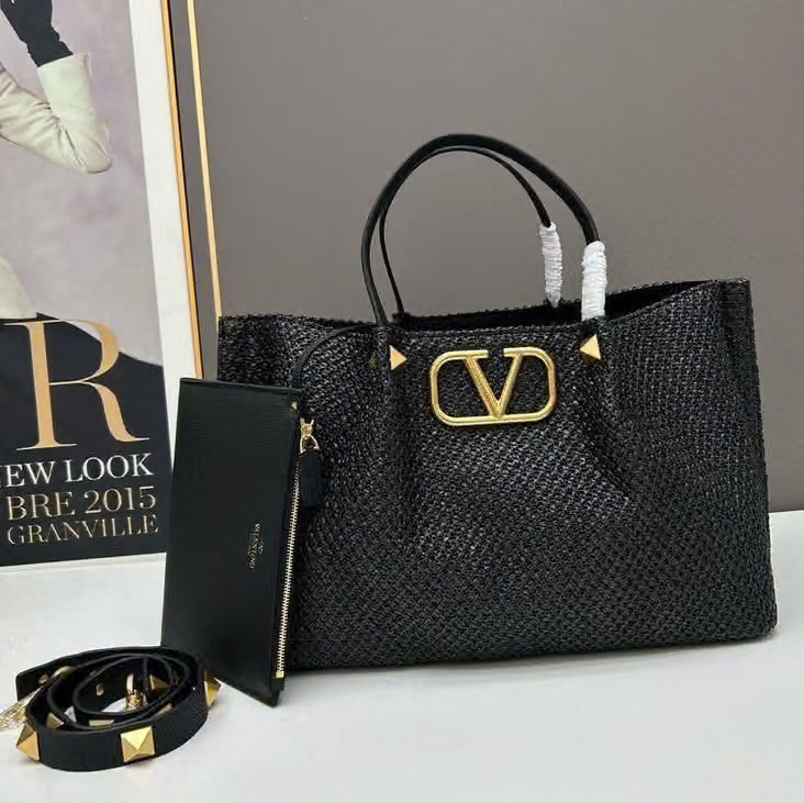 Medium Straw Tote Valentino Bag
