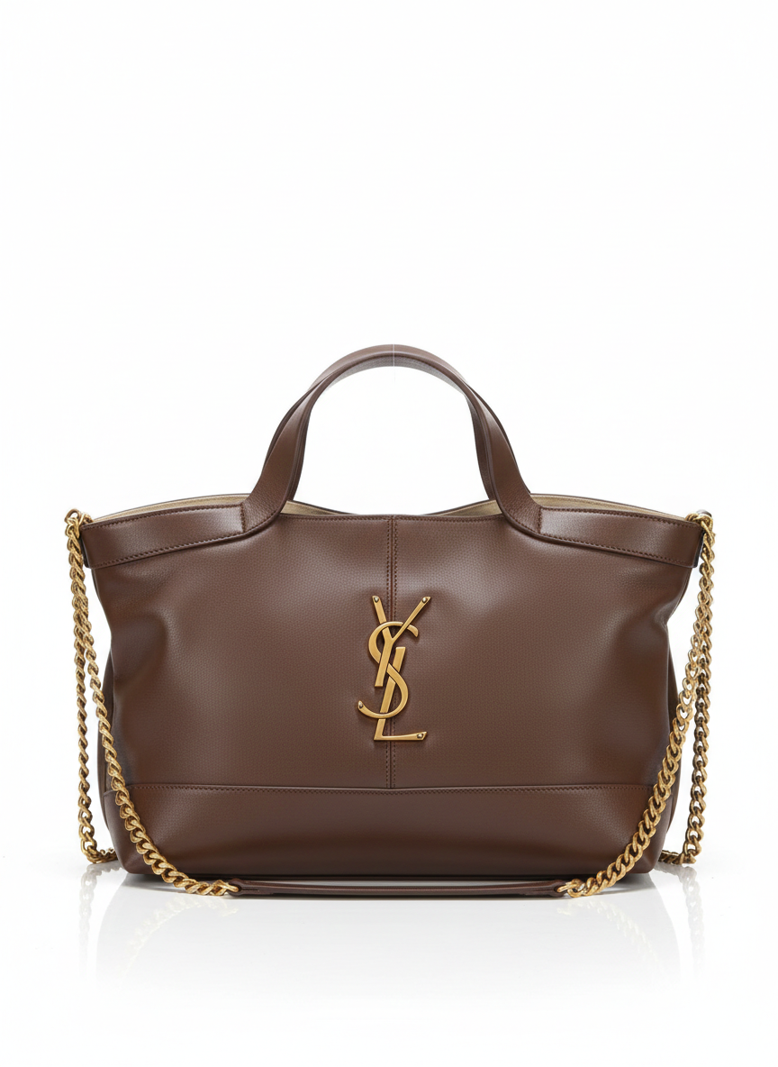 Saint Laurent Loulou Large Chain Tote Smooth Leather with Pouch