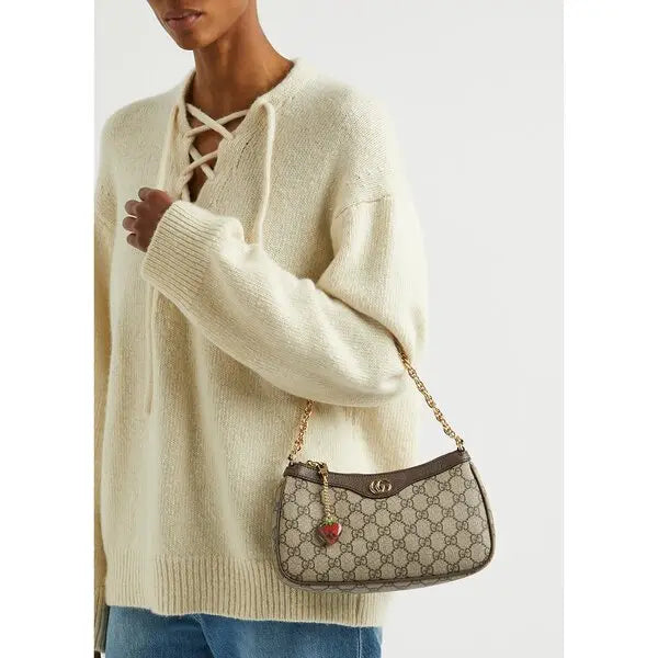Gucci GG Canvas Shoulder Bag with Web Strap