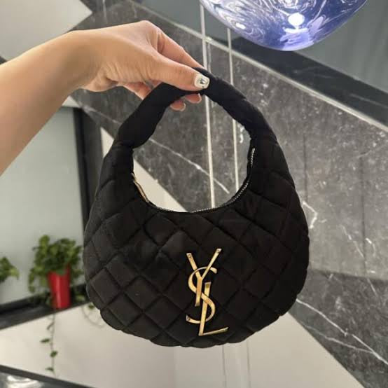 Saint Laurent Jamie Quilted Suede Hobo Bag