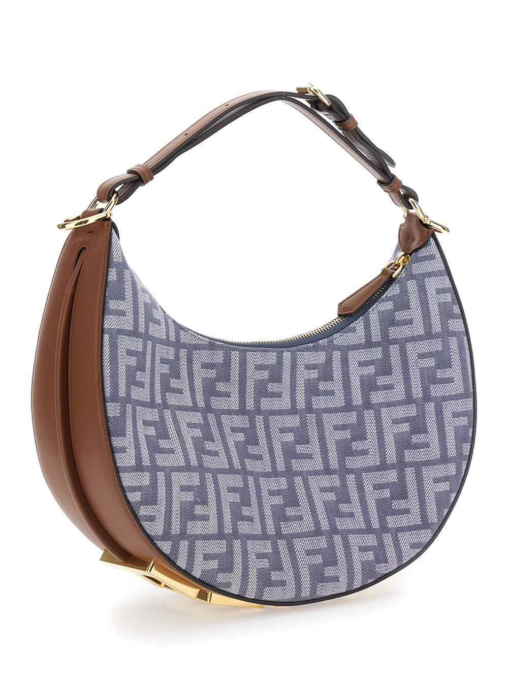 Fendi Monogram Crescent Shoulder Bag with Adjustable Strap