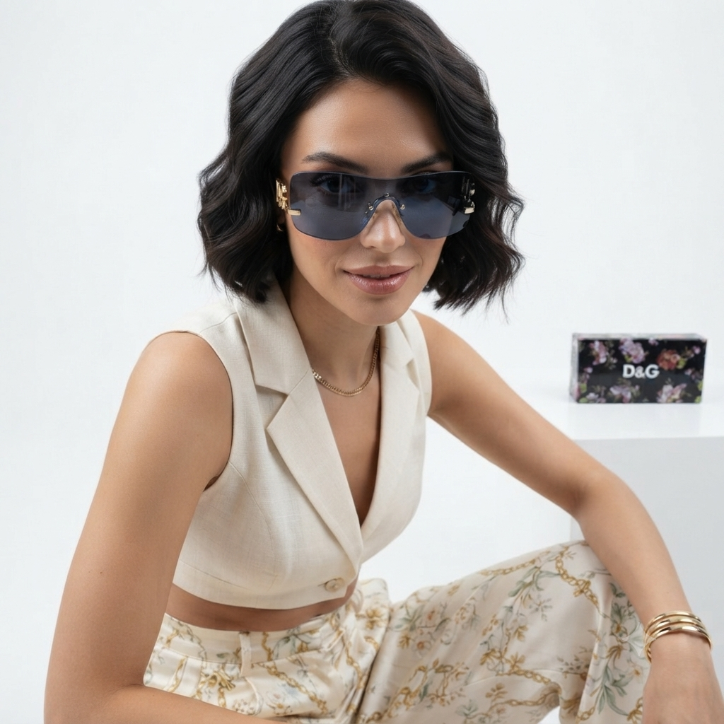 Dolce & Gabbana Logo-Hardware Shield Sunglasses