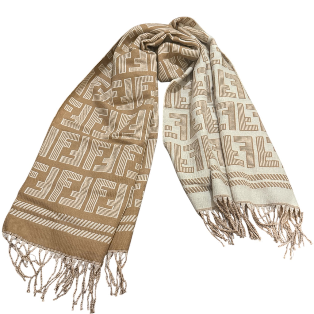 Fendi FF Logo Double-Face Wool Scarf
