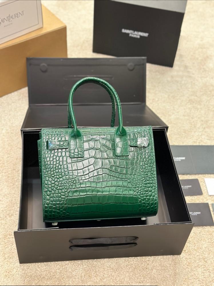 Saint Laurent Sac de Jour Nano – Crocodile Embossed Leather