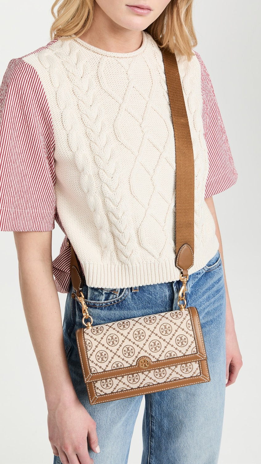 Tory Burch T Monogram Jacquard Crossbody Bag