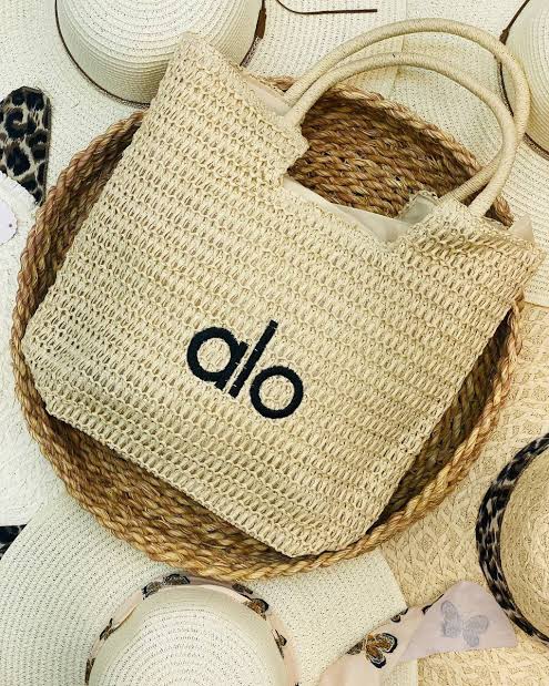 Alo Yoga Crochet Raffia Tote Bag