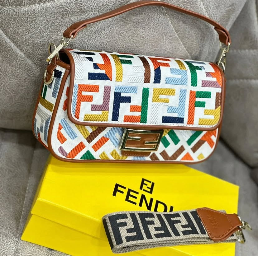 Fendi Baguette Bag – Multicolor Canvas