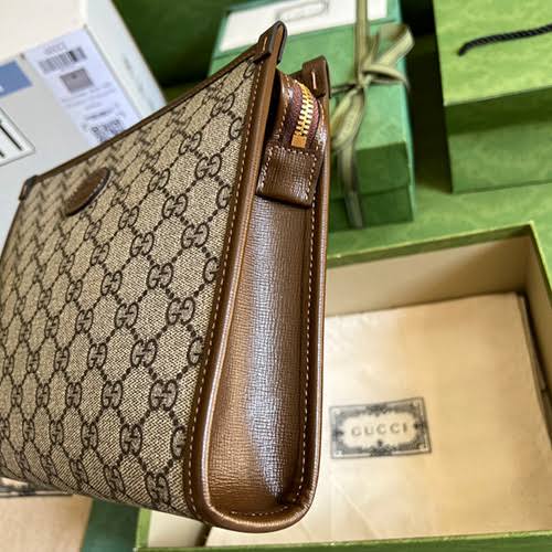 GUCCI BROWN GG INTERLOCKING POUCH