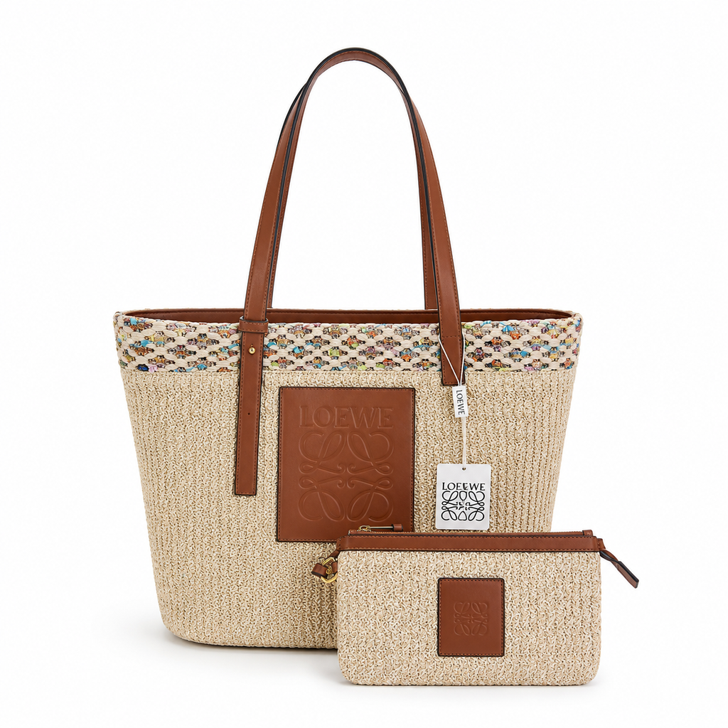 Loewe Anagram Raffia Tote Bag