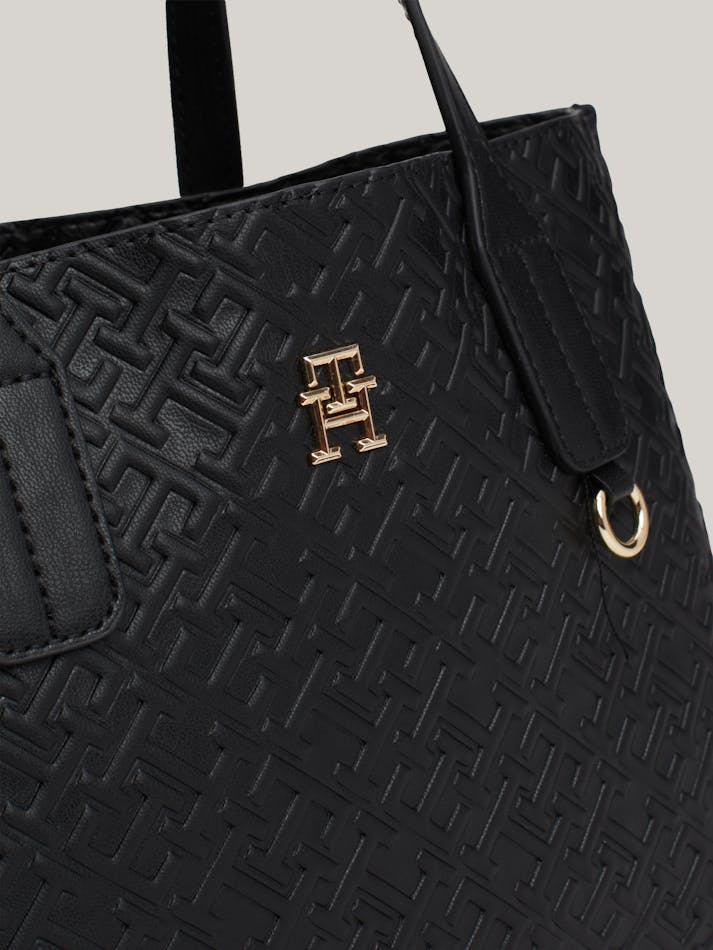 TOMMY HILFIGER TH MONOGRAM EMBOSSED TOTE