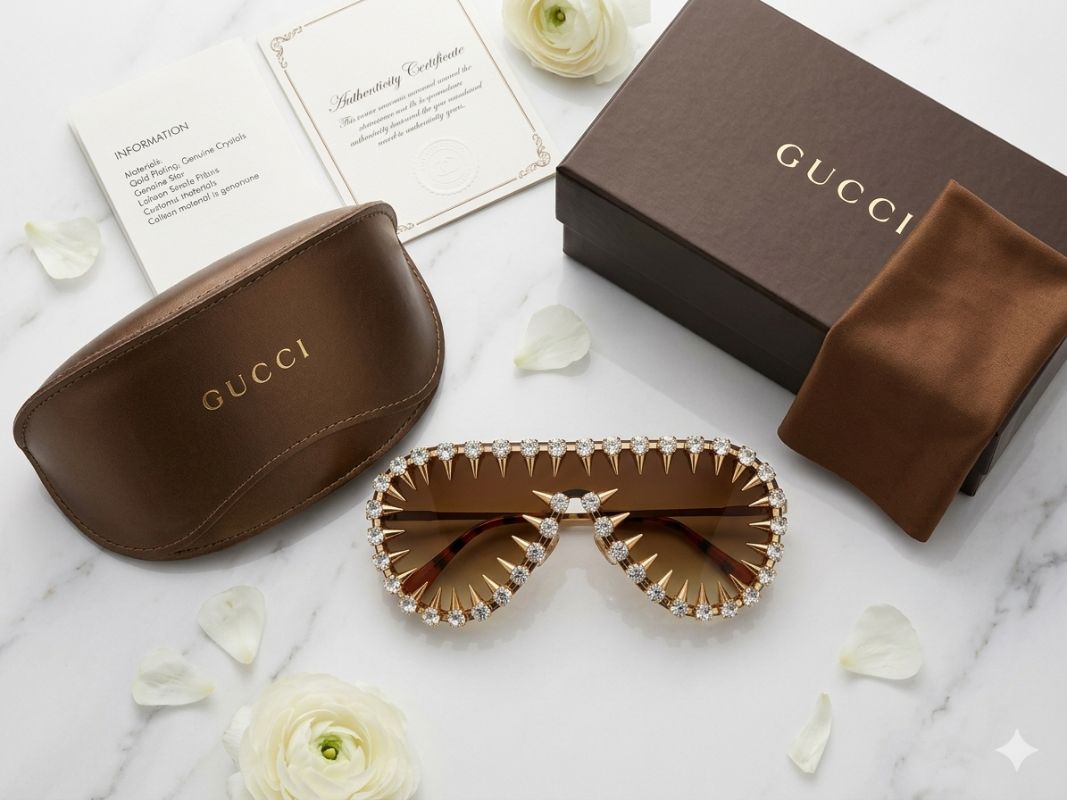 Gucci Crystal Spike Mask Sunglasses