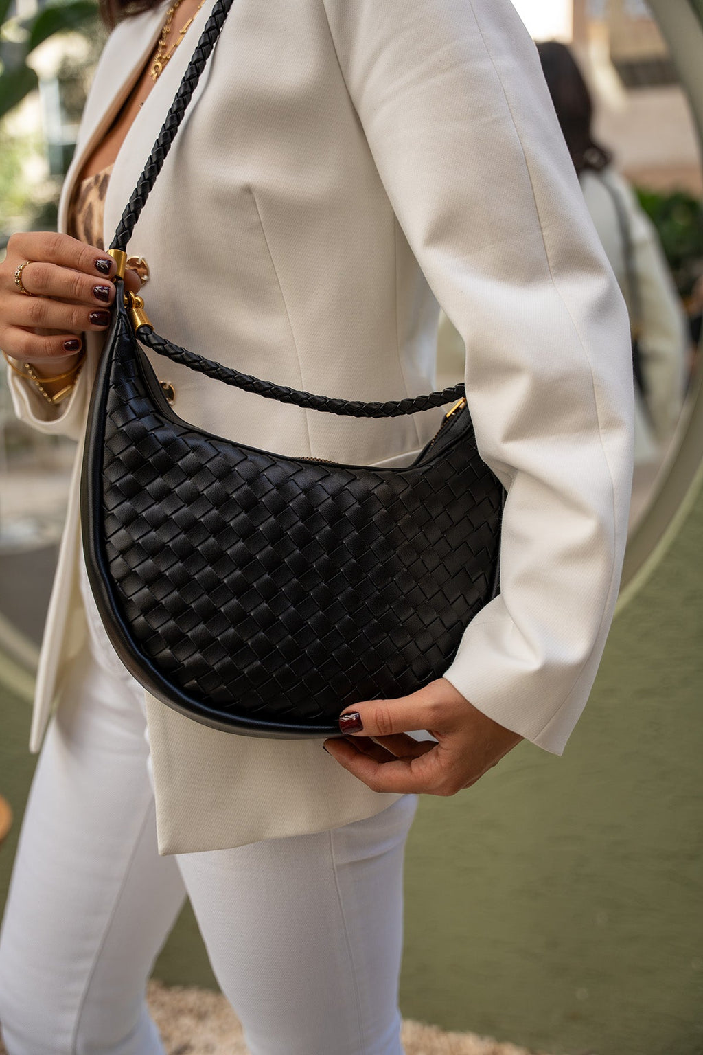 Bottega Woven Leather Shoulder Bag( large size)