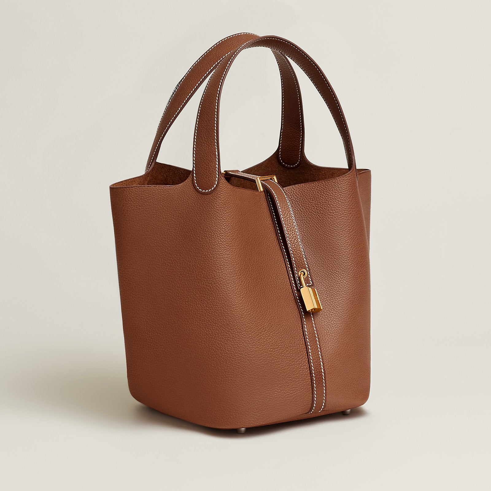 HERMÈS Picotin Lock 18 Bag in Gold Clemence Leather