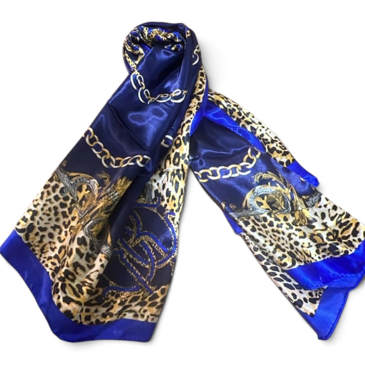Dolce & Gabbana Leopard & Baroque Print Silk Square Scarf