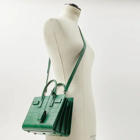 Saint Laurent Sac de Jour Nano – Crocodile Embossed Leather