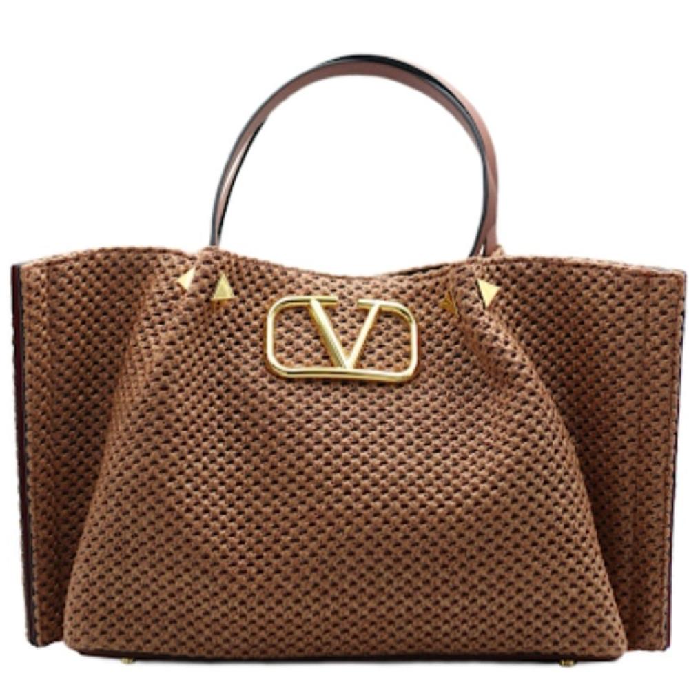 Medium Straw Tote Valentino Bag