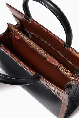 Burberry Title Leather & Vintage Check Tote