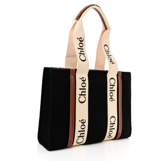 Chloé Medium Woody Tote Bag In Linen