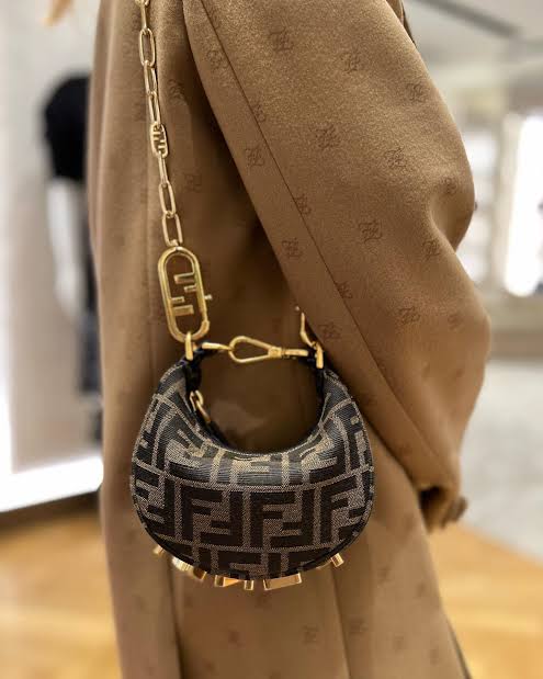 Fendi Mini Croissant FF Logo Bag