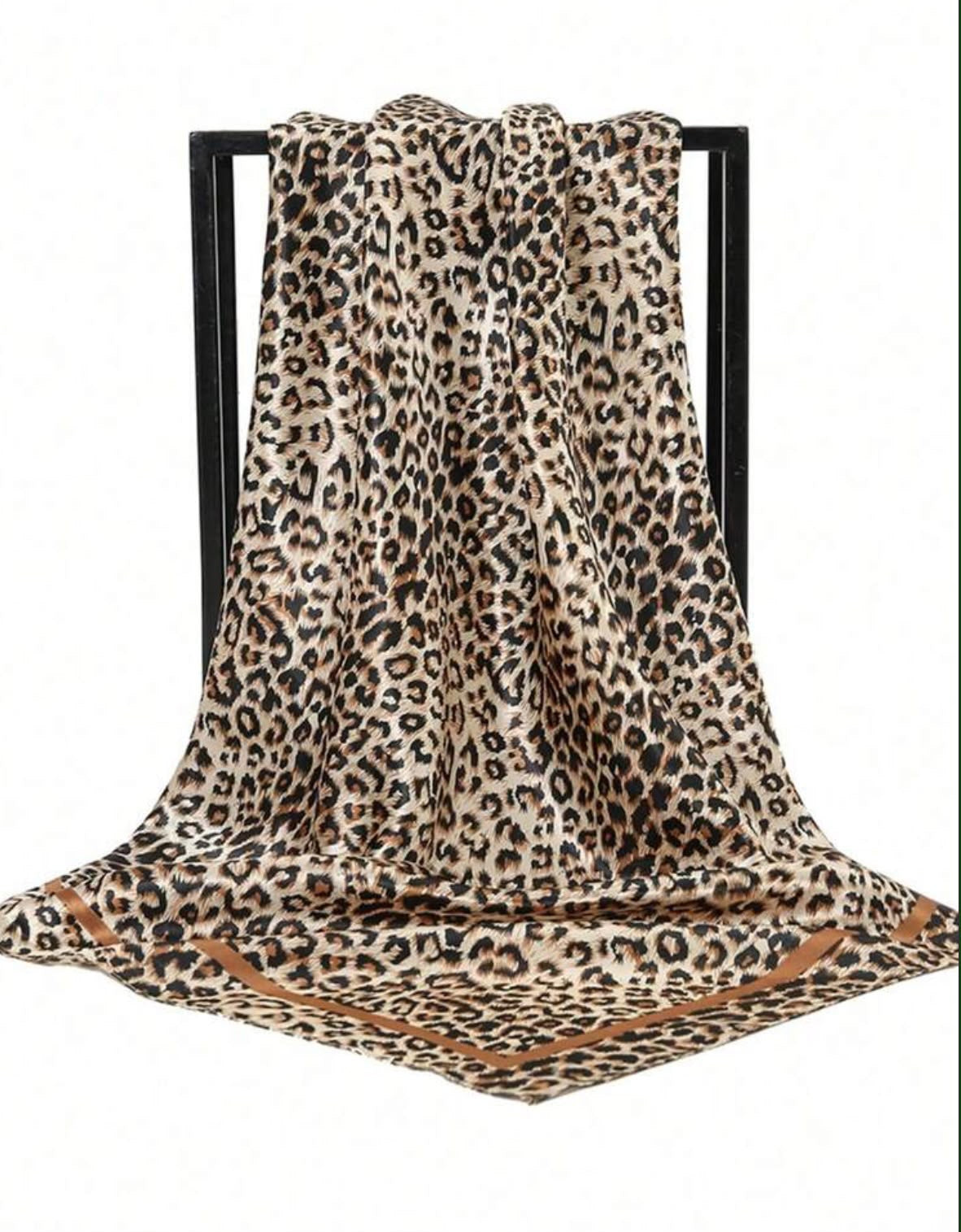 Fendi Leopard Print Silk Square Scarf