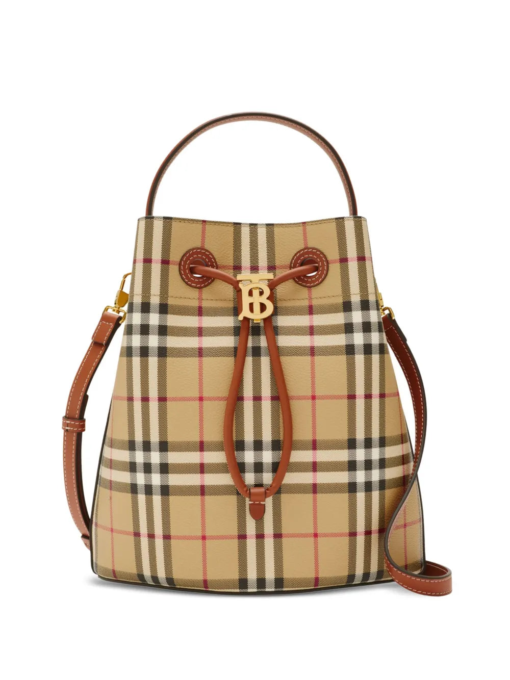 Burberry TB Monogram Check Bucket Bag