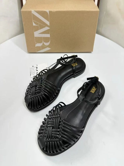 Zara Woven Flat Sandals