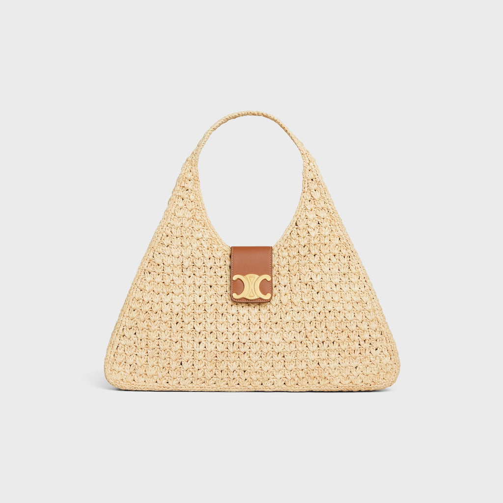 Celine Triomphe Straw Shoulder Bag