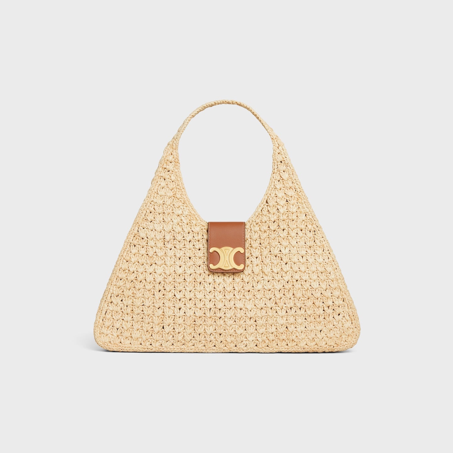 Celine Triomphe Straw Shoulder Bag