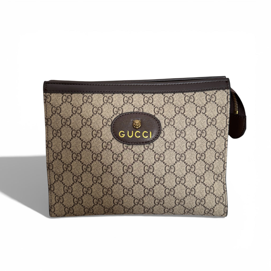 Gucci Neo Vintage GG Supreme Pouch (Tiger Head Logo)