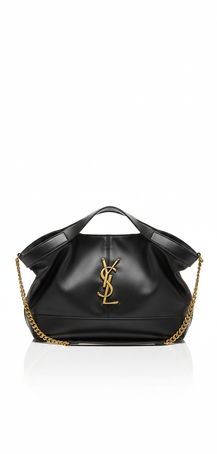 Saint Laurent Loulou Large Chain Tote Smooth Leather with Pouch